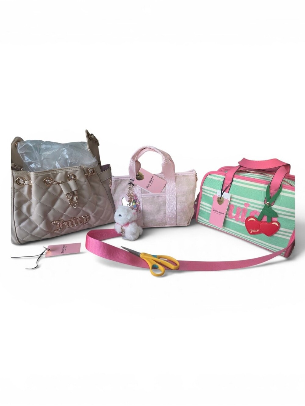 Juicy Couture Pink, Mint & Champagne Mini Bag Trio